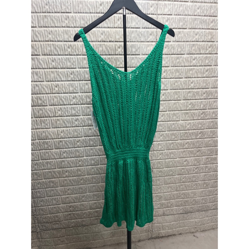 Cupshe Green Crochet Knit V-Neck Mini Dress Cover-Up CAA07B3C025RR XL NEW